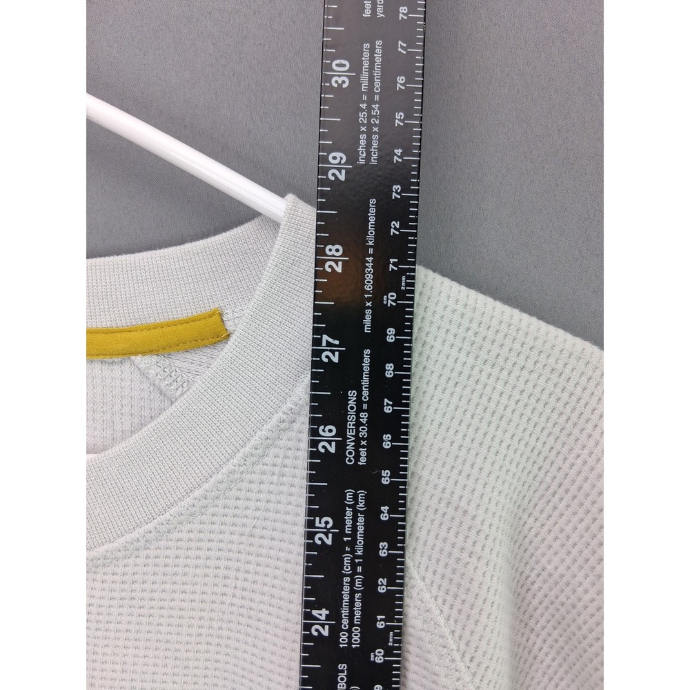 Bass Outdoor Henley Shirt Waffle Knit Thermal Large Grey Sleeve Pocket Hiking L - Picture 6 of 8